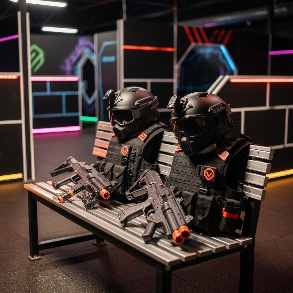 OUTGUN-System und Technik – realistisches Lasertag mit Helm, Weste und Gewehr – JunggesellenabschiedsProfi (OUTGUN Lasertag)